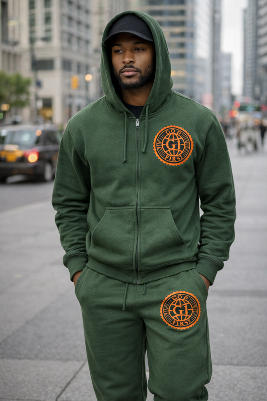 Green/orange sweatsuit